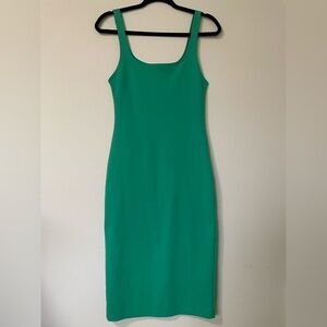 ZARA Fitted Hourglass Midi Dress in Cool Emerald -‎ M
